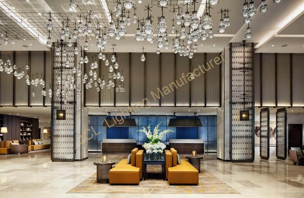 lobby chandelier final effect of Sheraton Los Angeles San Gabriel